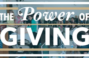 The power of giving | Text overlayed students in a classroom