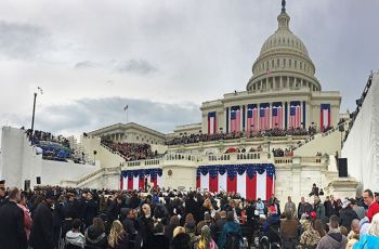 The U.S. capitol building during inauguration