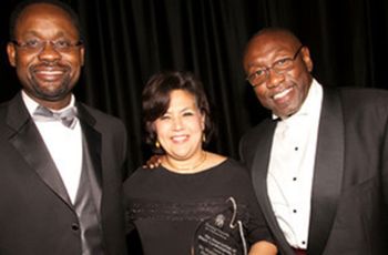 Gigi El-Bayoumi with two members of the Association of Black Cardiologists 