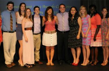 Physical Therapy student honorees stand together