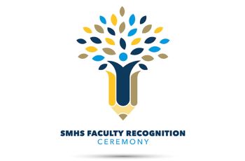 A yellow, blue and grey pencil sprouting into a tree | "SMHS Faculty Recognition Ceremony"