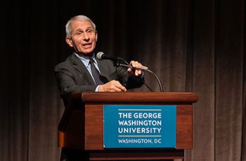 Dr. Anthony S. Fauci speaking from a podium