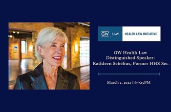 Kathleen Sebelius smiling | "GW Health Law Distinguished Speaker Kathleen Sebelius, Former HHS Sec."