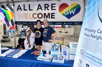GW’s booth at the 2023 Pride Festival