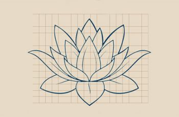 Lotus Flower on grid paper