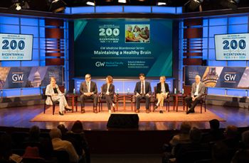 Panelists in Jack Morton auditorium