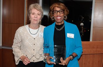 Susan LeLacheur, DrPH, PA-C, left, with Jacqueline S. Barnett, DHSc, MSHS ’02, PA-C ’94