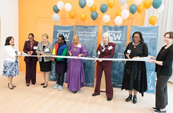 Community members join GW Leaders at the wellness center ribbon cutting