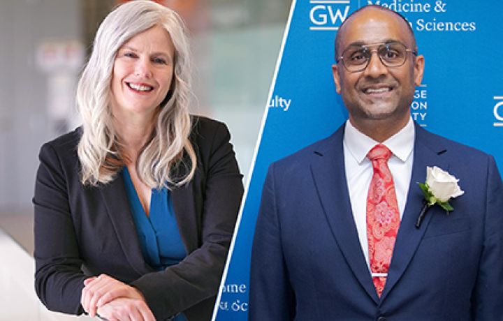 Julie Bauman, left, and Sharad Goyal, right.