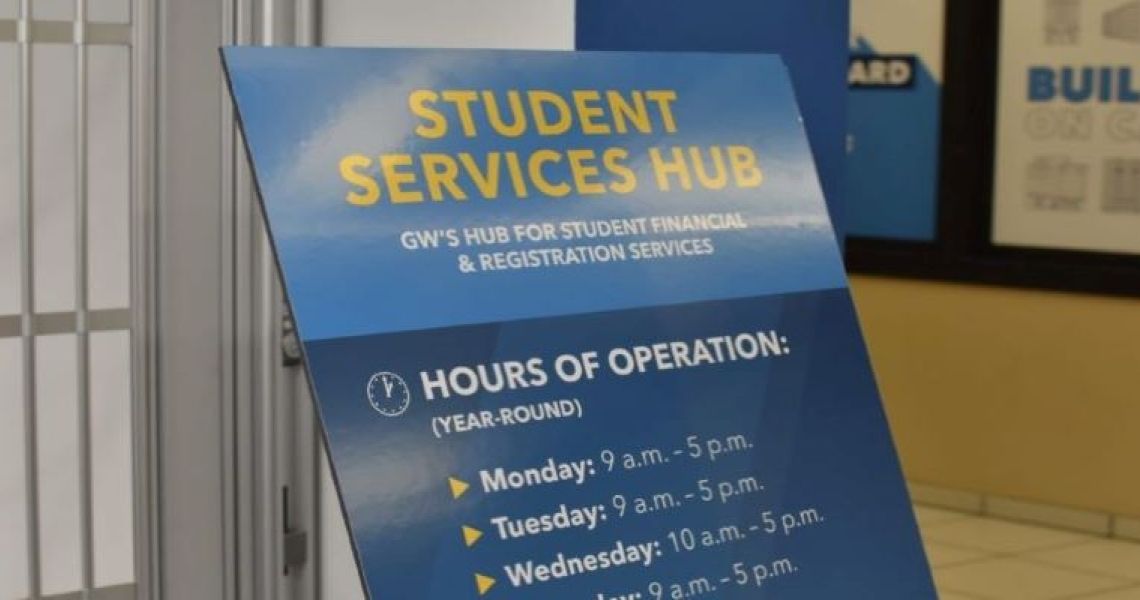 Sign that says "Student Services"
