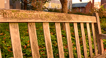 Bench on the GW campus