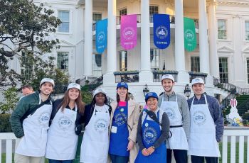 GW rehab program volunteers in front of White House