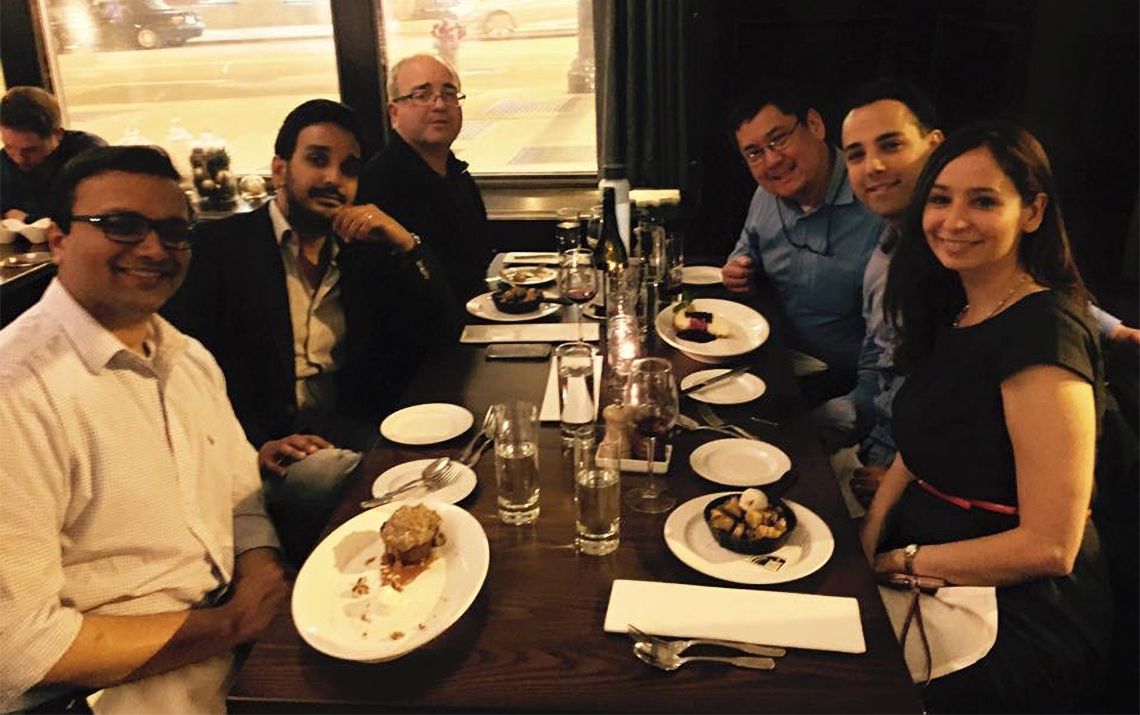 Chicago - ASNR 2015 (L; front to back): Shiv Desai, Asif Ahmad, Mark Monteferrante. (R: front to back): Mariza Clement, Ramin Javan, Raymond Tu